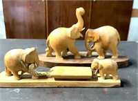 Small Hand Craved wooden Elephants