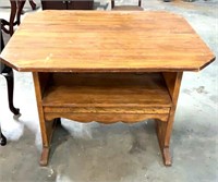 Oak Table Bench Converts from Table to Bench with