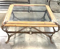 Western Style Glass Top coffee table. Very Sturdy