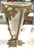 Brass Flower vase with glass insert