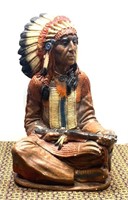Early Chalk Indian chief is artist signed does