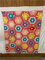 Hand Stitched Reversible Quilt 54” x 64”
