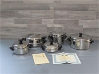 SET OF KITCHEN QUEEN STAINLESS STEEL COOKWARE