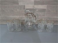 VINTAGE JUICE PITCHER & GLASSES (FROM 1955)