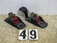 2 – Stanley block planes w/ red painted wedges: