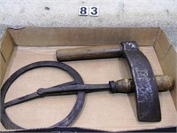 2 – Hand wrought cooper’s tools: 1st – 9” dia.
