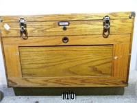 Modern homemade oak machinist’s tool chest w/ 5