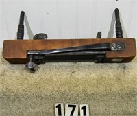 Rare, bench mount leather splitting plane, marked