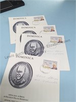 4 first day of issue Dominica Roosevelt stamps