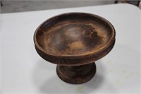 Antique Wooden Pedestal Bowl