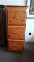 SOLID PINE 3-DRAWER FILING CABINET