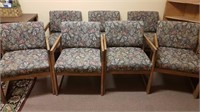 7 CHAIRS WITH HARDWOOD FRAMES