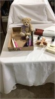 Teddy bear, candles, towel holder, thermostat