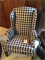 Gorgeous Clean Black white side chair wood legs
