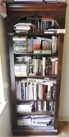 Dark Pine decorated six tier bookcase