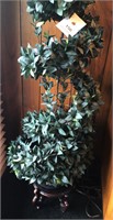 Lighted topiary green floor style artificial tree