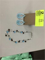 brown and turquoise jewelry set