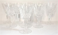 (9) Waterford Red Wine cut crystal wine glasses