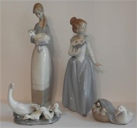 (4) Lladro Porcelain figurines: