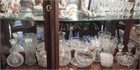 Large Qty of pattern glass and crystal: vases