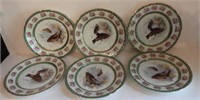 Set of (6) Austrian hand painted fish plates,