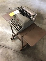 Vintage Royal typewriter and ~36" metal stand