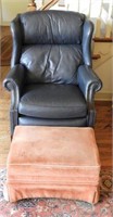 Leather Executive style wingback recliner