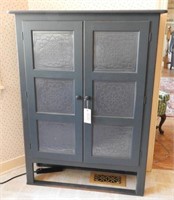 Contemporary Blue painted two door punch tin