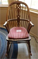 Solid Oak open arm rocking chair 41”
