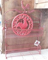 Chicken decorated two tier spice rack and rooster