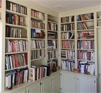 Entire contents of corner library section to
