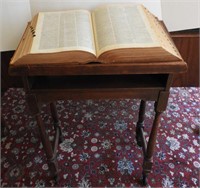 Antique Dictionary stand on castors and funk
