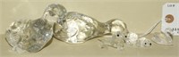 Pair of signed Baccarat figural crystal duck