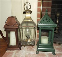 (3) contemporary candle lanterns