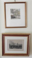 Antique framed lithograph of St. Albans Abbey