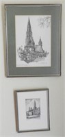 (2) Framed German lithographs of München and