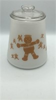 Vintage Gingerbread Man Glass Cookie Jar