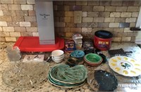 Kitchenwares Pottery, Egg Plate, Pyrex, etc