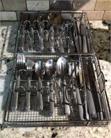 Stainless Flatware in Trays