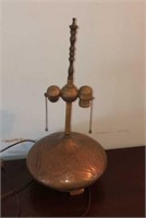 Antique Ornate Copper Base Table Lamp