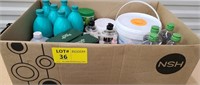 Box lot of miscellaneous soap, bleach & cleaners
