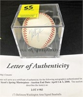 Ken Singleton Baseball Autographed w/