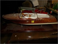 25" Wooden Cruiser Boat mounted on board