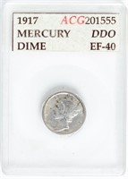 Coin 1917 Mercury Dime - ACG EF-40