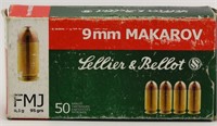 50 Rounds Of Sellier & Bellot 9mm Mak Ammunition