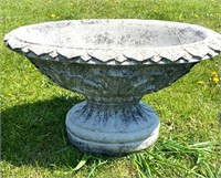 LARGE OVAL VINTAGE CAST STONE BOWL