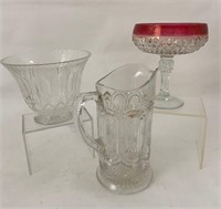 3 PIECES OF VINTAGE GLASS