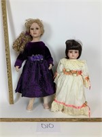 Lot of 2 Porcelain Dolls - See Description