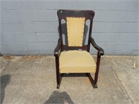 Vintage Rocking Chair with Padded Seat