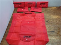 NEW 6 Red Folding Shopping Bags 18inWx18inH